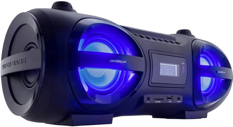 UNIVERSUM BB 500-20 Ghettoblaster VHF (FM) AUX, Bluetooth, CD, SD, USB Incl. afstandsbediening, Sfeerverlichting Zwart