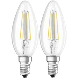 OSRAM 4052899972032 LED-lamp Energielabel E (A - G) E14 Kaars 4 W = 40 W Warmwit (Ø x l) 35 mm x 100 mm Filament / Retro-LED 2 stuk(s)