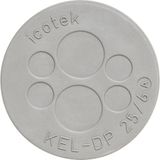Icotek KEL-DP 25/4 Kabeldoorvoeringsplaat Montagegat: 25 mm Klem-Ø (max.): 8 mm Elastomeer Grijs 1 stuk(s)