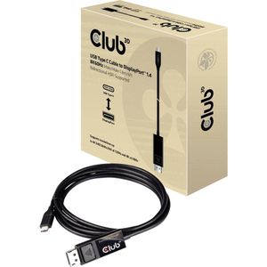 club3D CAC-1557 USB-C-displaykabel USB-C / DisplayPort Adapterkabel USB-C stekker, DisplayPort-stekker 1.80 m Zwart Vlambestendig