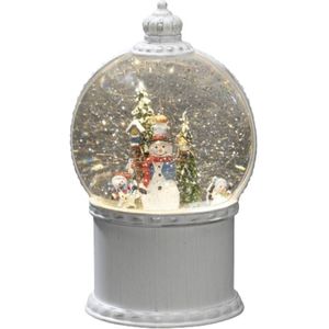 Konstsmide 4302-200 LED-lantaarn Sneeuwpop met boom Warmwit LED Wit Watergevuld, Timer