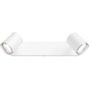 Philips Lighting Hue LED-plafondlamp voor badkamers 871951434087900 Hue White Amb. Adore Spot 2 flg. weiß 2x350lm inkl. Dimmschalter GU10 10 W