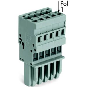 WAGO - 1-draads Vrouwelijke Multipoint Connector - Grijs - 10x