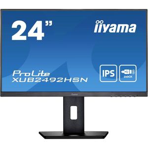 Iiyama PROLITE XUB2492HSN-B5 LED-monitor Energielabel E (A - G) 61 cm (24 inch) 1920 x 1080 Pixel 16:9 4 ms HDMI, DisplayPort, USB-C, USB 3.2 Gen 1 (USB 3.0),