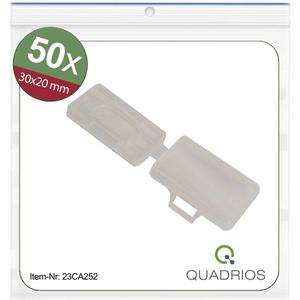 Quadrios 23CA252 23CA252 Kabelmarkeringdrager Montagemethode: Kabelbinder Markeringsvlak: 18 x 30 mm Transparant Aantal markeringen: 50 50 stuk(s)