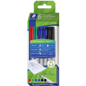 Staedtler Foliestift Lumocolor® non-permanent pen 316 316 C6-1 Rood, Blauw, Groen, Zwart