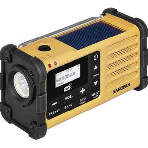 Sangean MMR-88 DAB+ (USB-C) gelb Notfall/Kurbel/Solar Radio (DAB+, FM), Radio, Geel, Zwart