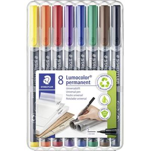 Staedtler Foliestift 313 WP8 Blauw, Bruin, Geel, Groen, Oranje, Rood, Zwart, Violet