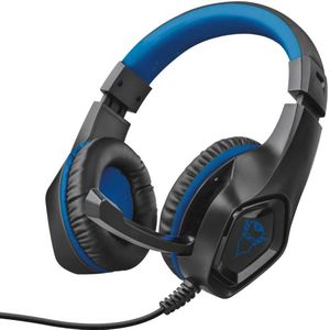 Trust GXT404B Rana Over Ear headset Gamen Kabel Stereo Zwart, Blauw Ruisonderdrukking (microfoon) Volumeregeling, Microfoon uitschakelbaar (mute)