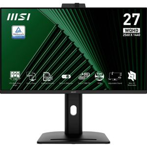 MSI - PRO MP275QPDG - Computer Monitor - Zwart - 68,6 cm (27 inch) - 2560 x 1440 Pixels - LCD