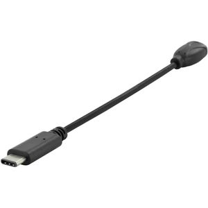 Digitus USB-kabel USB 2.0 USB-C stekker, USB-micro-B bus 0.15 m Zwart Rond, Stekker past op beide manieren, Afgeschermd (dubbel) AK-300316-001-S