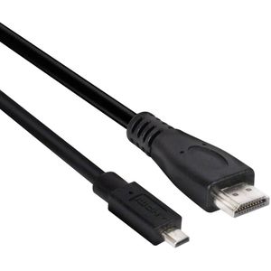 club3D CAC-1351 HDMI-kabel HDMI Aansluitkabel HDMI-micro-D-stekker, HDMI-A-stekker 1.00 m Zwart High Speed HDMI met ethernet