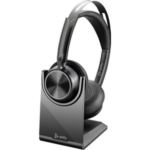 HP Poly Voyager Focus 2 UC On Ear headset Bluetooth, Kabel Stereo Zwart Headset, Incl. oplaad- en dockingstation