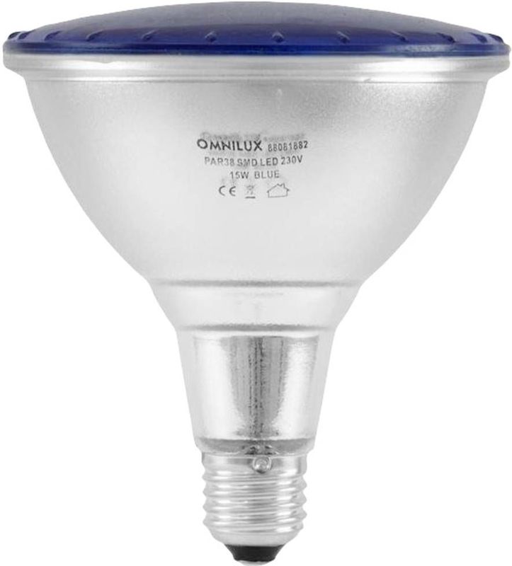 Omnilux 88081882 LED-lamp E27 15 W Blauw (Ø x l) 121 mm x 135 mm 1 stuk(s)