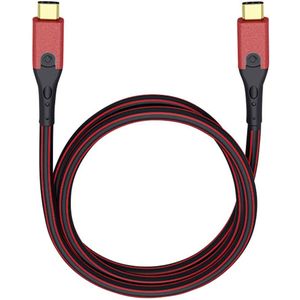 Oehlbach USB Evolution CC USB 3.2 Gen 1 (USB 3.0) [1x USB-C stekker - 1x USB-C stekker] 0.50 m Rood/zwart Vergulde steekcontacten