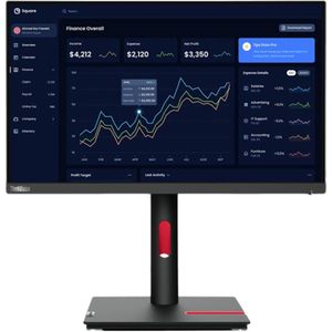 Lenovo ThinkVision T23i-30 LED-monitor Energielabel C (A - G) 58.4 cm (23 inch) 1920 x 1080 Pixel 16:9 6 ms HDMI, DisplayPort, USB 3.2 Gen 1 (USB 3.0), USB-B,