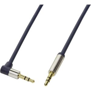 LogiLink CA11050 Jackplug Audio Aansluitkabel 0.50 m Donkerblauw (mat) 90° haaks naar boven