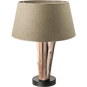 Home sweet home tafellamp Bindy houten takken & lampenkap Melrose - taupe