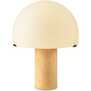 Home sweet home tafellamp Mushroom hout naturel - kap glas