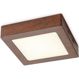 Home sweet home LED plafondlamp Ska 17 vierkant - roest