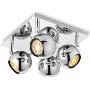 Home sweet home LED opbouwspot Bollo 4L 22 cm - chroom