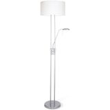 Home sweet home vloerlamp Up mat staal - lampenkap wit