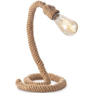 Home Sweet Home - Landelijke Tafellamp Pier Rope - 20/20/35cm - Bedlampje