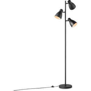 Moderne Vloerlamp - Staande Lamp met 3 lampen - Zwart - 38.5/38.5/166.5cm - Inclusief LED E27 Lichtbron 4W 806Lm - met Voetschakelaar - voor Slaapkamers en Thuiskantoren