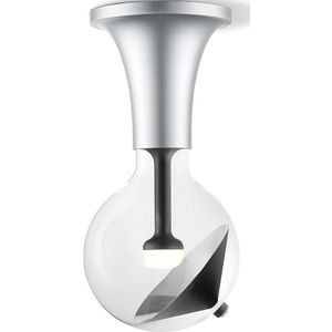 Move Me plafondlamp Horn - grijs / Cone 5,5W - zwart zilver