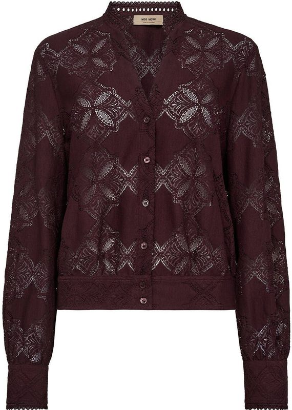 Mos Mosh - Blouse - Bordeaux - Lange Mouw - 173470 MONIA
