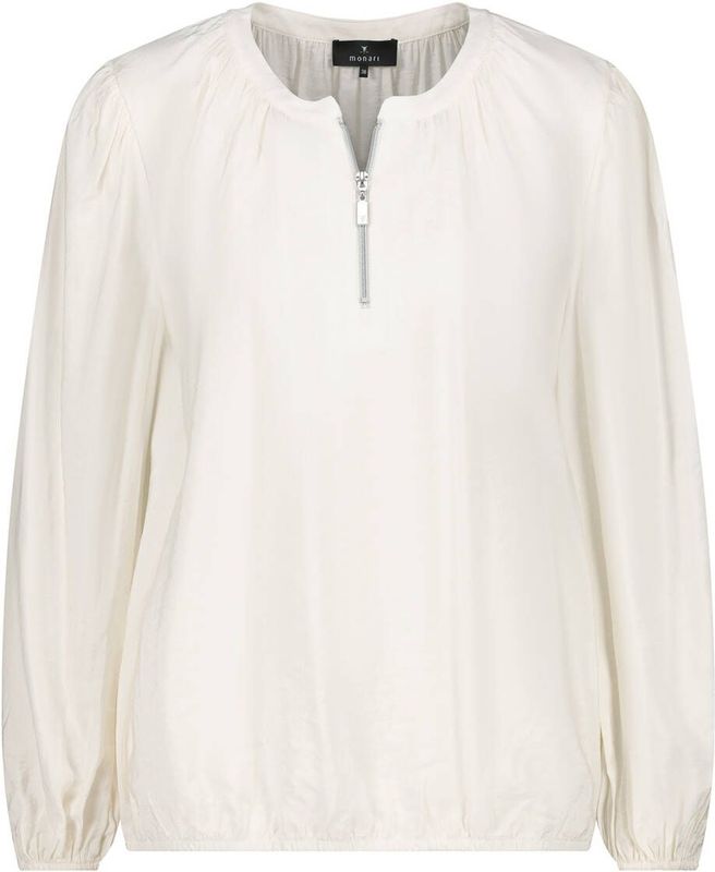 Monari - Blouse 808898 - Tijdloze Elegantie - V-hals - Ritssluiting