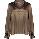 Geisha - 53860-14 - Dames Shirt - Brown - Lange Mouwen - V-hals