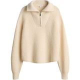 OPUS - Poy - Damespullover - Regular Fit - Materiaalmix met Wol en Alpaca