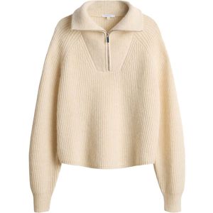OPUS - Poy - Damespullover - Regular Fit - Materiaalmix met Wol en Alpaca