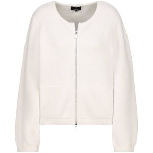 monari - Gebreid Vest - Ecru - Lange Mouw - Normale Pasvorm