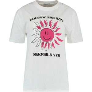 Harper & Yve T-shirt SS24D302 SMILEY Wit