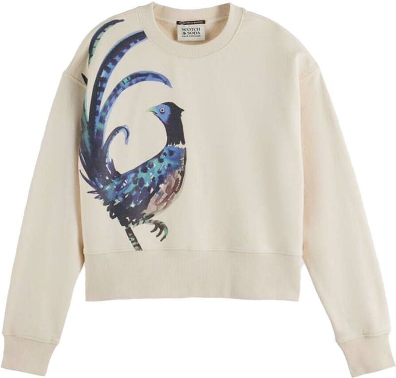 Scotch & Soda - Sweater Washed Artwork - Crème - Dames