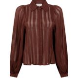 Rose - Blouse - Spicy Chocolate - Transparant Ontwerp - Pofmouwen