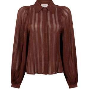 Rose - Blouse - Spicy Chocolate - Transparant Ontwerp - Pofmouwen