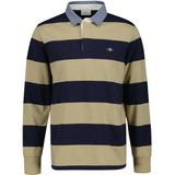 Gant - Gestreept Poloshirt - Beige - Heren - Lange Mouwen