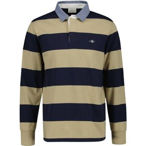 Gant - Gestreept Poloshirt - Beige - Heren - Lange Mouwen