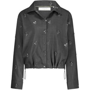 Nukus - Blouse Newport Embroidery - Antraciet - Dames