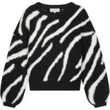 Fabienne Chapot - Trui - Zwart/Wit - Dierenprint - Lange Mouw
