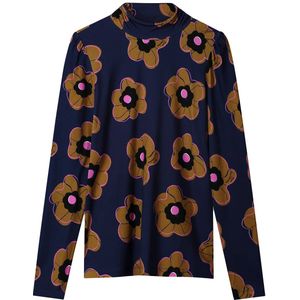 Pom Amsterdam - SP9253 - Top - Donker Blauw - Lange Mouw