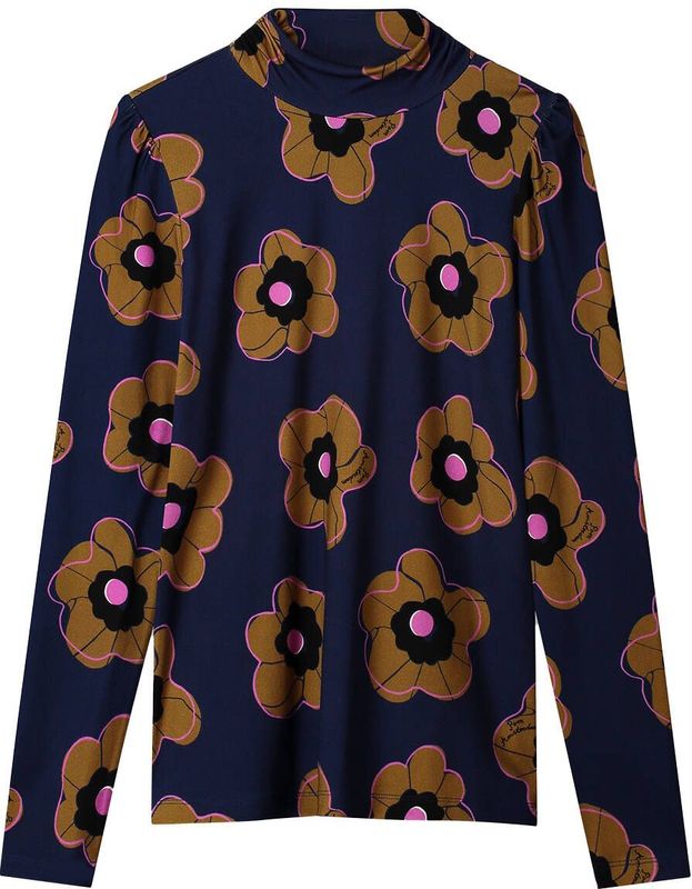 Pom Amsterdam - SP9253 - Top - Donker Blauw - Lange Mouw