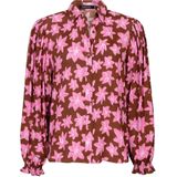 Ydence - Alyssa Ws2552 - Blouse - Bruin - Bloemenpatroon