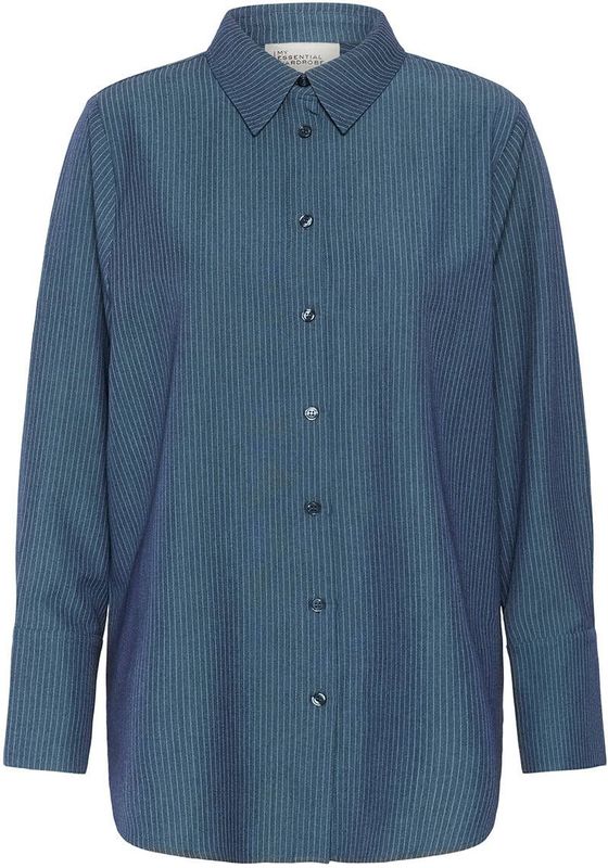 My Essential Wardrobe - Vitta MW Shirt Blouse - Blauw - Lange Mouw