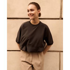 YAYA Top korte mouw 01-701318-508 Grijs