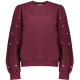 Geisha - 52870 21 - Trui - Bordeauxrood - Met Ronde Hals en Subtiele Pareldetails