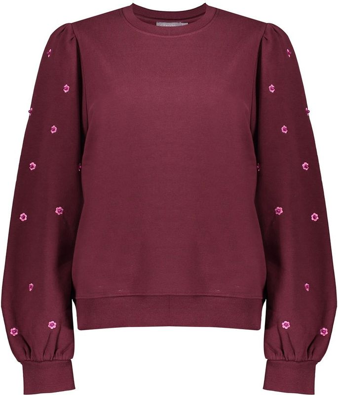 Geisha - 52870 21 - Trui - Bordeauxrood - Met Ronde Hals en Subtiele Pareldetails